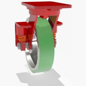 Hamilton S-SPHS-8DB-2 8"x2" Duralast Poly Swivel Spring Loaded Caster – 1200 lb