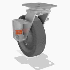 Hamilton 8" x 2" Plastex Phenolic Swivel Spring Loaded Caster – 1400 lb