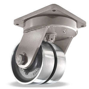 Hamilton S-UMD2-84FST 8" x 4" Forged Steel Dual Wheel Swivel Caster – 27200 lb
