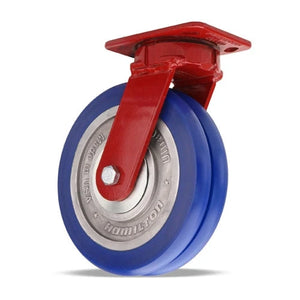 Hamilton S-ZFWH-8SWC85 8" x 2" Poly Twin Wheel Swivel Caster – 1520 lb