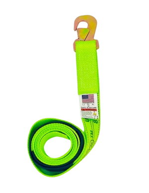 2000 lb Wheel Lift Strap 2" x 8' Flat Snap Hook & Sleeve