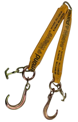 5,400 lb Heavy-Duty V-Bridle Sling 4" x 36" Diamond Weave Webbing