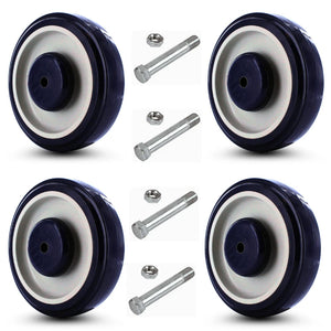 P&H WC2054LD 5" x 1 1/4" Polyurethane Wheel 4-Pack 5/16" Bearing