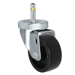 3" x 1-1/4" Black Polyolefin Swivel Caster – 250 lb