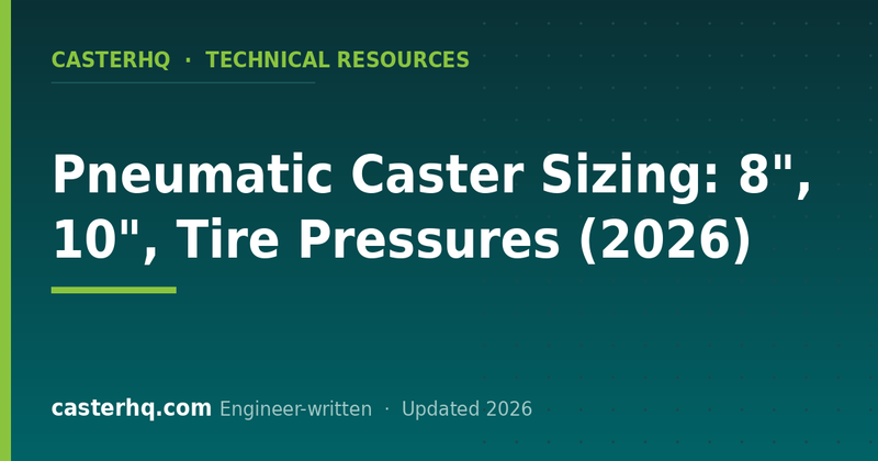 Pneumatic Caster Sizing: 8", 10", Tire Pressures (2026)