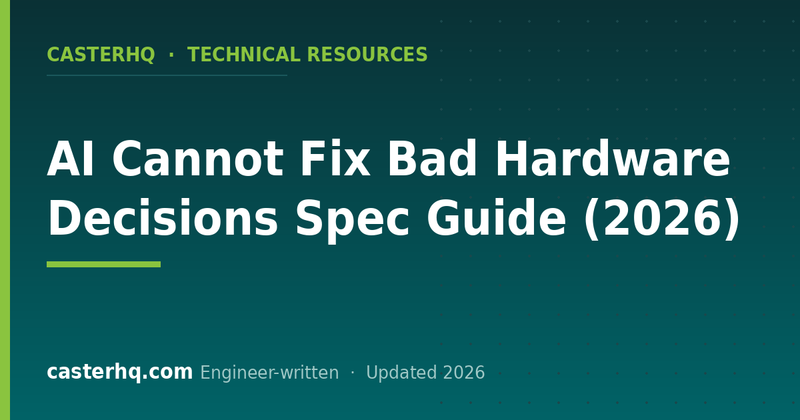 AI Cannot Fix Bad Hardware Decisions Spec Guide (2026)
