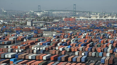 Shipping cranes and containers at the Port of Long Beach, California — illustrative stand-in for U.S. commerce and freight, not a photograph of a Sept. 11, 2026 event