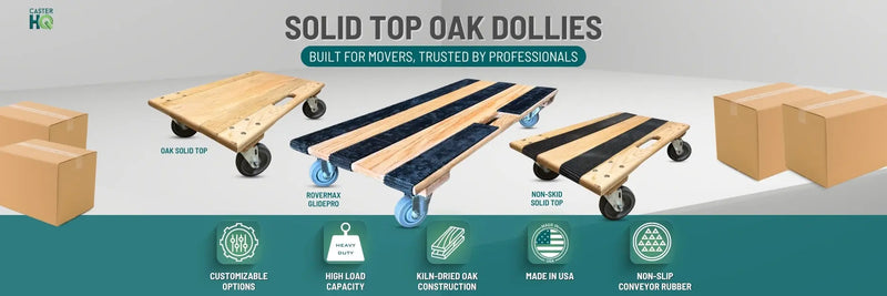 Solid-Top-Oak-Dollies CasterHQ