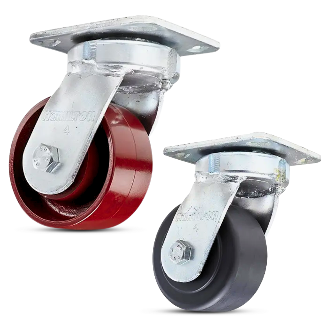 Kingpinless Casters – Swivel & Rigid | 4″–8″ × 2″ Wide | Up to 2,000 lb Capacity