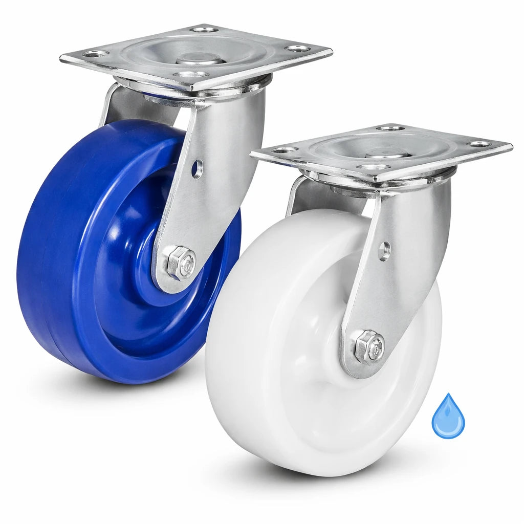 304 grade stainless steel caster for washdown and corrosive environments