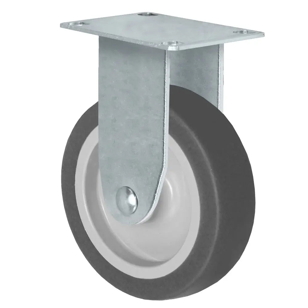 Durastar 2-1/2" polyolefin Rigid caster with 100 lb capacity and 1-1/4" x 2-1/16" top plate for light-duty industrial applications