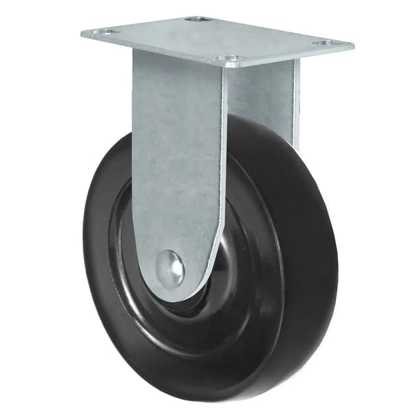 Durastar 2" x 7/8" Hard Rubber Rigid Caster – 100 lb Capacity, 1-1/4" x 2-1/16" Top Plate, Durable for Light-Duty Applications Durastar