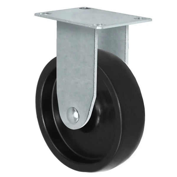 Durastar 2" x 7/8" Polyolefin Rigid Caster – 100 lb Capacity, 1-1/4" x 2-1/16" Top Plate for Carts and Light Machinery Durastar