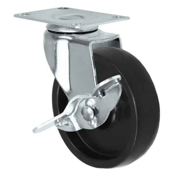 Durastar 2-1/2" x 7/8" Polyolefin Swivel Caster - 100 lb Capacity, 1-1/4" x 2-1/16" Top Plate Durastar