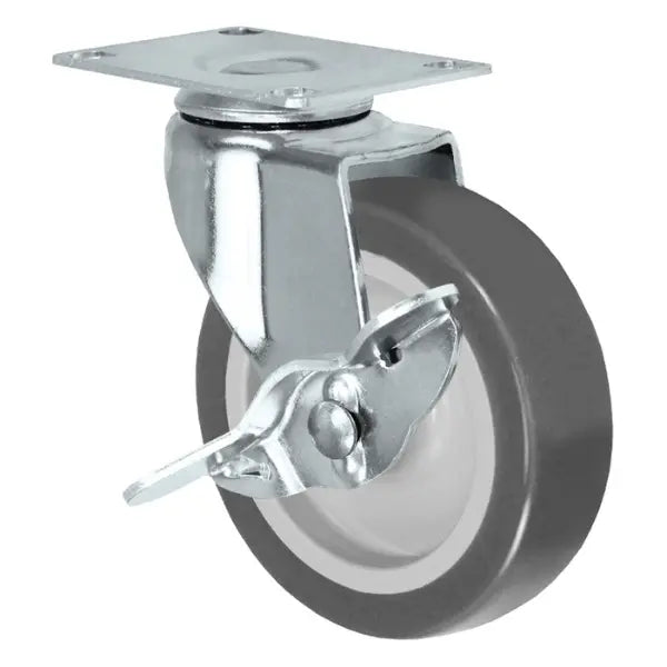 Durastar 2-1/2" x 7/8" Polyurethane on Polyolefin Swivel Caster - 100 lb Capacity, 1-1/4" x 2-1/16" Top Plate Durastar