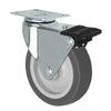 Durastar 2.5" x 7/8" thermo plastic rubber Swivel Caster - 90 lb Capacity, 1-1/4" x 2-1/16" Top Plate -  | CasterHQ