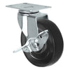 Durastar 3" x 7/8" Hard Rubber Swivel Caster - 100 lb Capacity, 1-1/4" x 2-1/16" Top Plate -  | CasterHQ