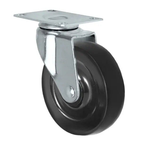 Durastar 3" soft rubber swivel caster with 90 lb capacity and 1-1/4" x 2-1/16" top plate
