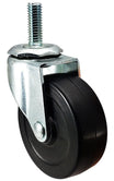 2-1/2" Hard Rubber Swivel Caster – 100 lb | 3/8"-16 x 1" Stem | CasterHQ
