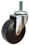 2-1/2" Swivel Stem Caster | Black Hard Rubber Wheel | Threaded Stem 3/8"-16 x 1" | 100 lbs Capacity -  | CasterHQ