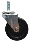 2-1/2" Swivel Stem Caster | Black Hard Rubber Wheel | Threaded Stem 3/8"-16 x 1" | 100 lbs Capacity -  | CasterHQ