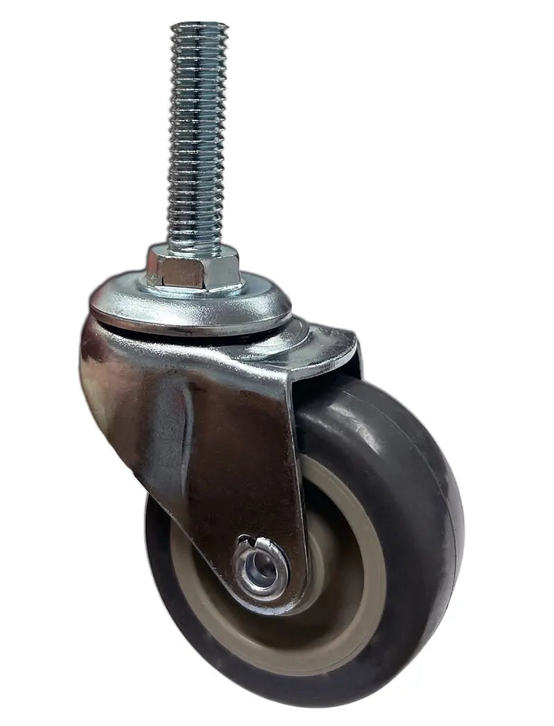 2" Stem Caster | Non-Marking Thermo Rubber Wheel | Threaded Stem 3/8"-16 x 1-1/2" | 90 lbs Capacity NSF APPROVED