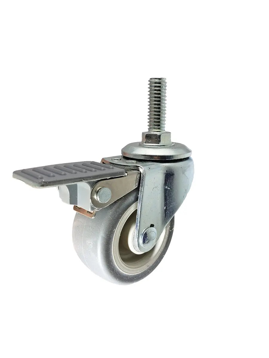 2" Locking Stem Caster | Non-Marking TPR Wheel | Threaded Stem 3/8"-16 x 1" | 90 lbs Capacity -  | CasterHQ