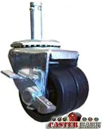 2" LOW PROFILE STEM CASTER WITH BRAKE - GRIP RING- PN - 01PO20AB8191VY CasterHQ
