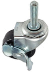 2" Locking Stem Caster | Black Hard Rubber Wheel | Threaded Stem 3/8"-16 x 1-1/4" | 100 lbs Capacity -  | CasterHQ