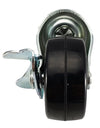 2" Locking Stem Caster | Black Hard Rubber Wheel | Threaded Stem 3/8"-16 x 1-1/4" | 100 lbs Capacity -  | CasterHQ