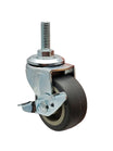 2" Thermo Rubber Threaded Stem Caster 3/8"-16 x 1" – 90 lb | CasterHQ