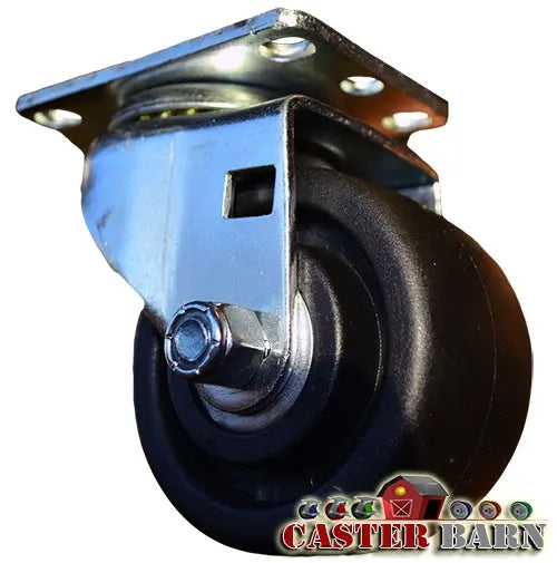 3" Low Profile Swivel Caster – Polyolefin Wheel, 500  lbs Capacity, Plate Mount CasterHeadquarter