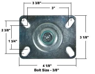 3" LOW PROFILE PLATE CASTER - POLYOLEFIN WHEEL - 03- PN - 03PO30IB3611YZ -  | CasterHQ