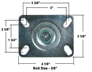 3" LOW PROFILE PLATE CASTER - POLYOLEFIN WHEEL - 03- PN - 03PO30IB3611YZ -  | CasterHQ