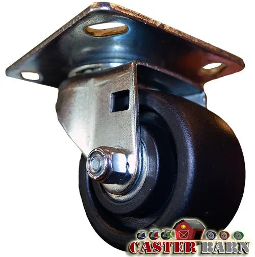 3" LOW PROFILE PLATE CASTER - POLYOLEFIN WHEEL - 03 SERIES- PN - 03PO30IB3617YZ CasterHeadquarter