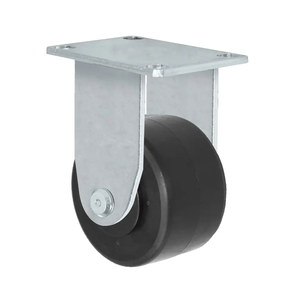 Durastar Medium Heavy Duty 04 Series 3" x 1-13/16" HD Polyolefin Rigid Caster with 500 lb capacity, featuring customizable top plate options for versatile industrial applications