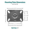 Durastar Medium Heavy Duty 04 Series - 3" x 1-13/16" Glass-filled Nylon Rigid Caster - 700 lb Capacity, Choose Top Plate Option -  | CasterHQ