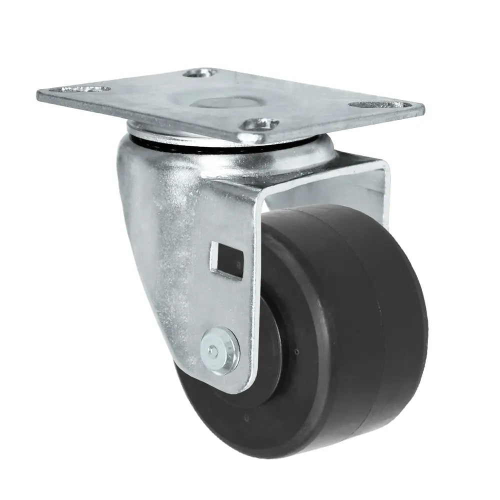 Durastar Medium Heavy Duty 04 Series 3" x 1-13/16" HD Polyolefin Swivel Caster with 500 lb capacity, featuring customizable top plate options for versatile industrial applications