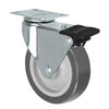 Durastar 3" x 1" Polyolefin Swivel Caster - 125 lb Capacity, 2-3/8 x 3-5/8 Top Plate -  | CasterHQ