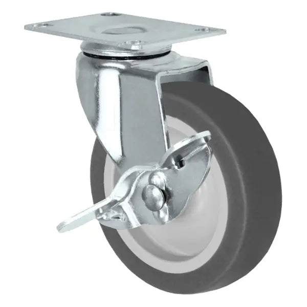 Durastar 3" x 1" Thermoplastic Rubber Swivel Caster - 100 lb Capacity, 2-3/8 x 3-5/8 Top Plate -  | CasterHQ
