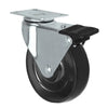 Durastar 5" x 1" Soft Rubber Swivel Caster - 130 lb Capacity, 2-3/8" x 3-5/8" Top Plate -  | CasterHQ