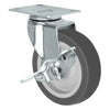 Durastar 5" x 1" Thermoplastic Rubber Swivel Caster - 130 lb Capacity, 2-3/8" x 3-5/8" Top Plate -  | CasterHQ