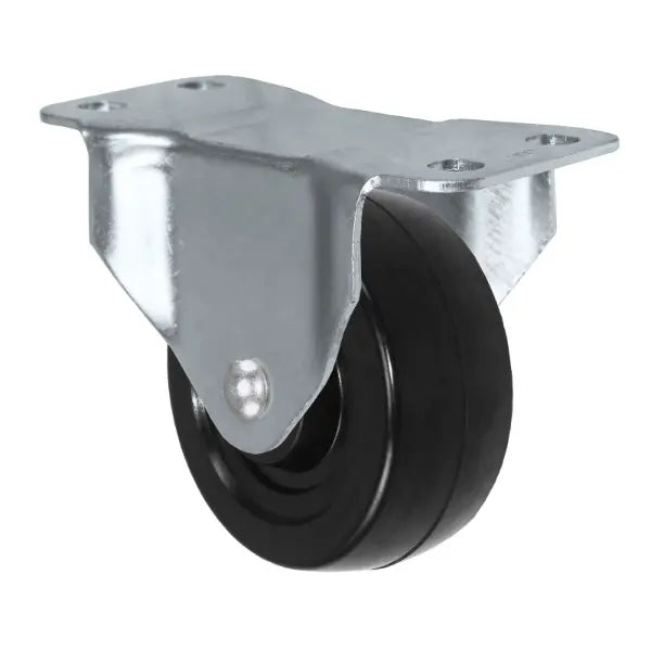 Durastar 2-1/2" x 1" Hard Rubber Rigid Caster - 115 lb Capacity, 2-3/8" x 3-5/8" Top Plate Durastar