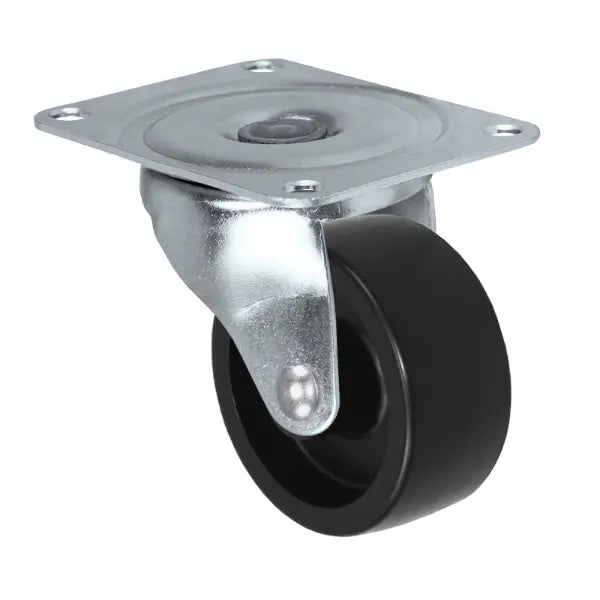 Durastar 2-1/2" x 1" Polyolefin Swivel Caster - 115 lb Capacity, 2-3/8" x 3-5/8" Top Plate Durastar