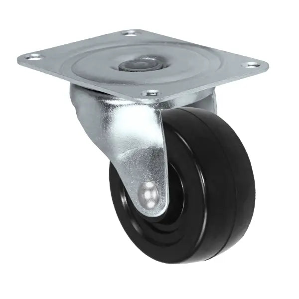 Durastar 3" soft rubber swivel caster with 175 lb capacity, featuring smooth 360-degree rotation and floor protection for versatile medium-duty applications in commercial settings