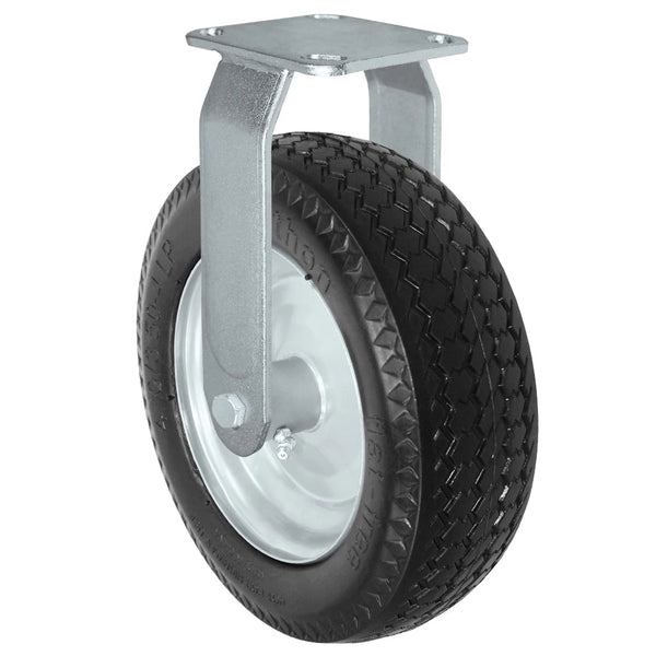 Durastar Pneumatic / Flat Free Specialty Casters 100 Series - 10" x 3-1/2" Flat Free Rigid Caster - 300 lb Capacity, 4" x 4-1/2" Top Plate Durastar