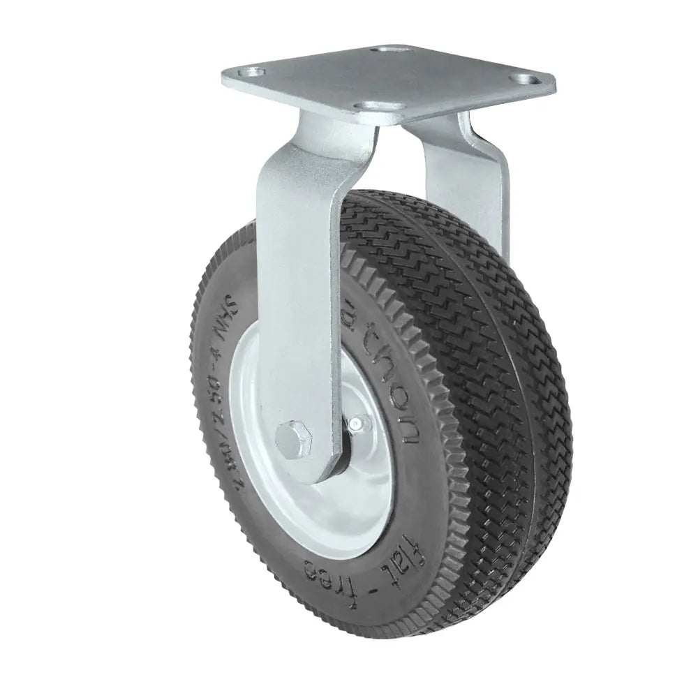 8 Inch Flat Free Rigid Caster - 275 lbs Capacity | 8 Inch x 3 Inch Foam Filled Tire No-Air CasterHeadquarter