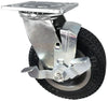 6 Inch Flat Free Swivel Caster with Brake - 250 lbs Capacity | 6 Inch x 2 Inch Foam Filled Tire CasterHeadquarter