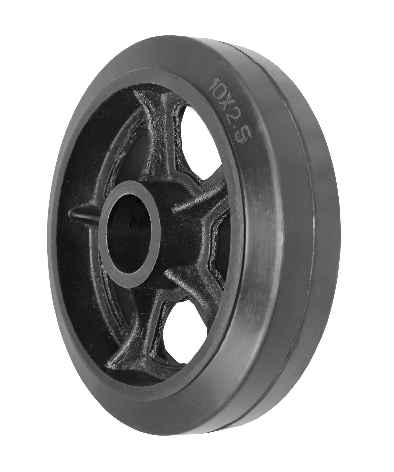 Durastar 10" x 2" Rubber on Steel Wheel, 720 lbs Capacity and 1-3/16" Plain Bore -  | CasterHQ