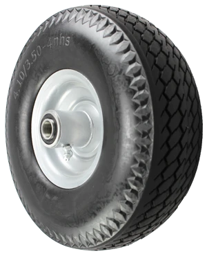 Durastar 10" (410/350-4) x 3-1/2" Flat-Free Wheel, 300 lbs Capacity and 1/2" Flanged Ball Bearing Durastar